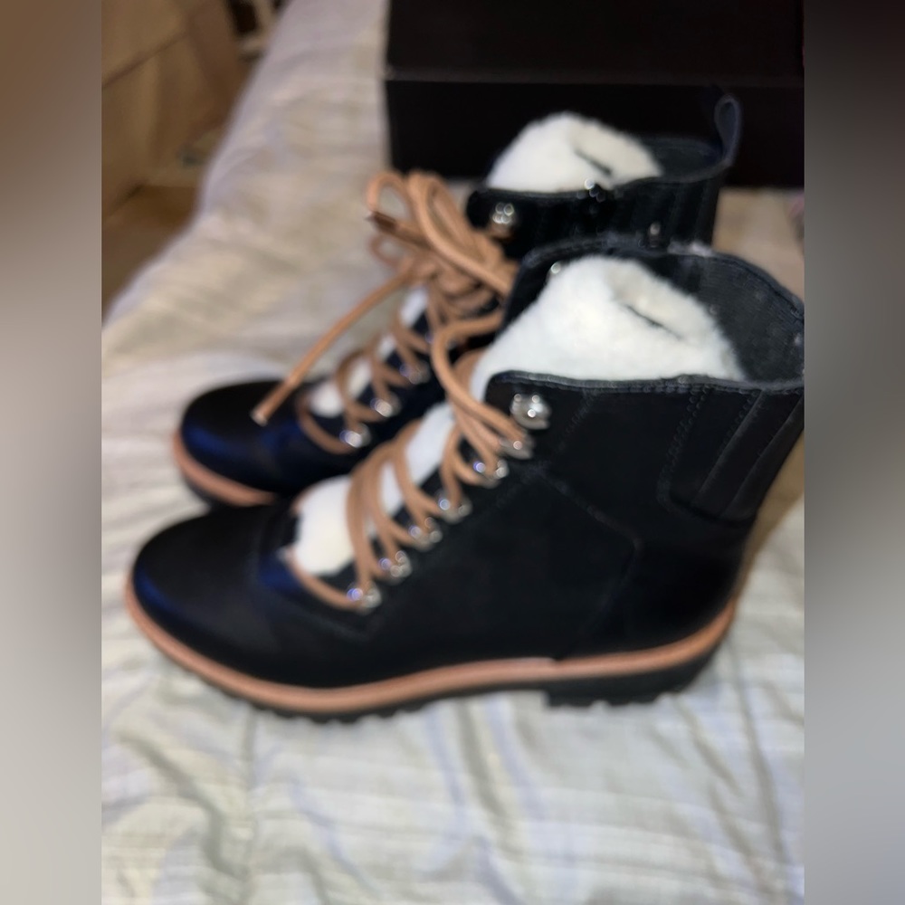 Shearling Combat Boots